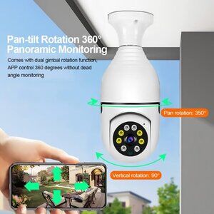 Security Camera, Full-HD 1080P 360 Degree Panoramic - Light Bulb